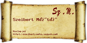 Szeibert Máté névjegykártya